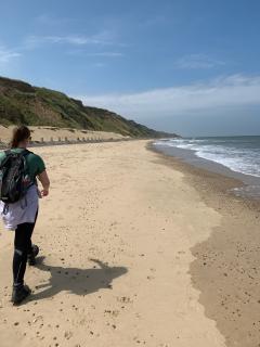 No way up those cliffs so it was a race against the advancing tide